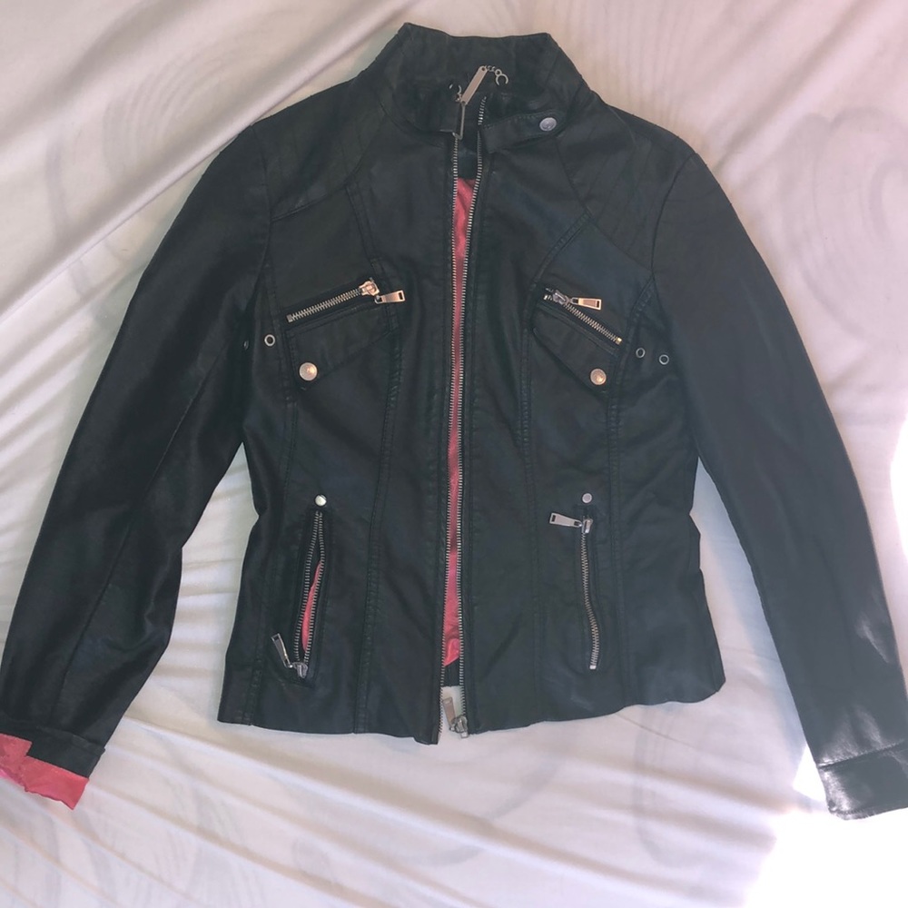 Black leather jacket